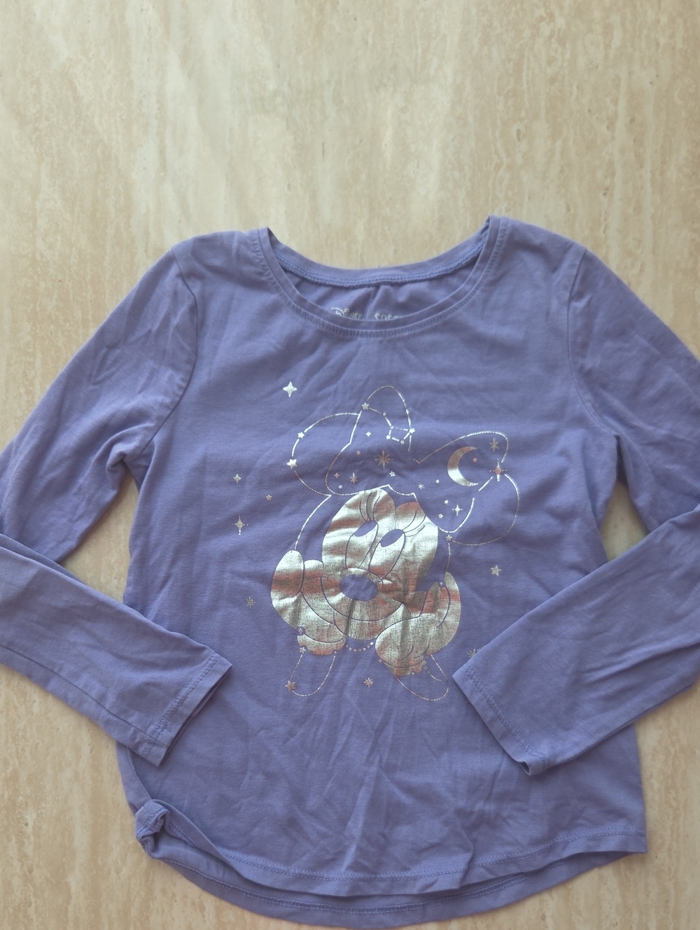 Disney Purple Long-Sleeve Minnie Mouse Metallic Graphic Tee